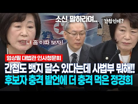 [현장영상] 간첩도 뱃지 달수 있다는데 사법부 뭐해!!... 후보자 충격 발언에 더 충격 먹은 정경희