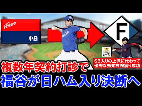 【上沢に代わる先発補強成功！】ＦA権行使の『福谷 浩司』が日本ハム入りを決断へ！今季年俸も2000万円と補償が不要なＣランクで、ヤクルトと中日の間での争奪戦を制す！