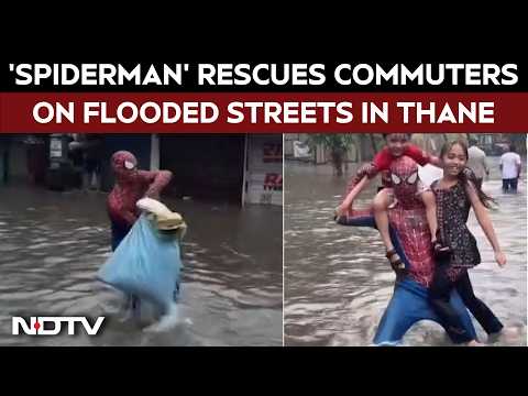 Maharashtra Rain News | 'Spiderman' Rescues Commuters On Flooded Streets In Thane | Viral Video