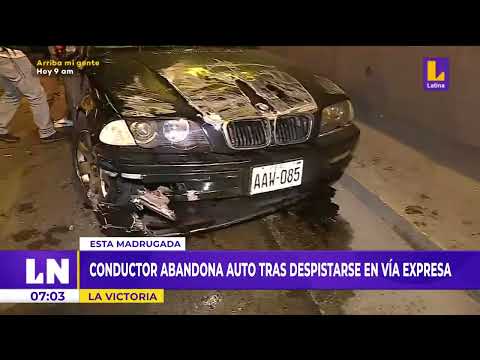 La Victoria: conductor abandona su auto tras despistarse en la Vía Expresa