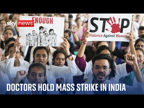 Indian doctors go on strike after trainee medic was murdered at hospital in Kolkata