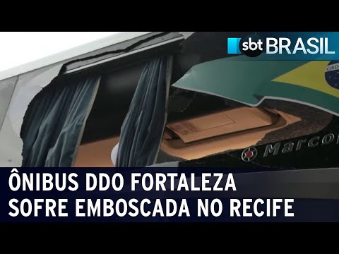 Ônibus da delegação do Fortaleza sofre emboscada no Recife | SBT Brasil (22/02/24)