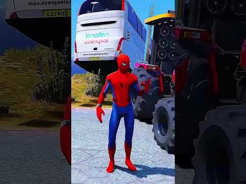 GTA V: স্কুল বাস পাহাড়ের খাদে আটকা পড়েছে। #shorts#gta5 #spiderman #ironman