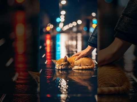 Little Cute Kitty Is Shivering In The Rain! (ending is very teary) #cat #catshorts #aicat Cat AK