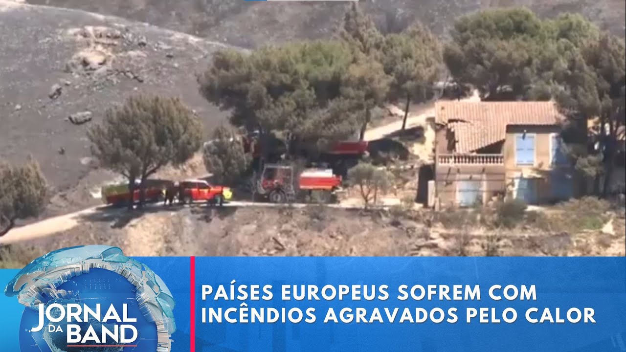 Países europeus sofrem com incêndios agravados pelo calor extremo | Jornal da Band