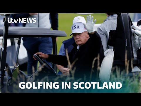 Donald Trump seen golfing at start of five day private visit to Scotland | ITV News