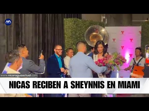 Nicaragüense reciben a Miss Universo Sheynnis Palacios en Telemundo