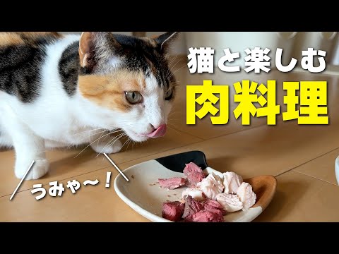 2024年もありがとうございました！クリスマスは豪華なお肉料理を猫たちにプレゼントしました！