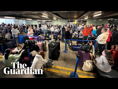 Passengers stuck in long queues after power cut at Manchester airport