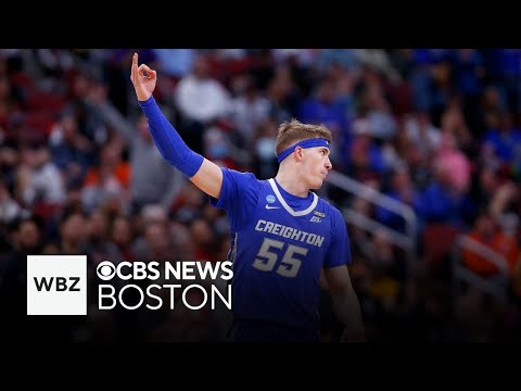 Baylor Scheierman reacts to being drafted by the Celtics