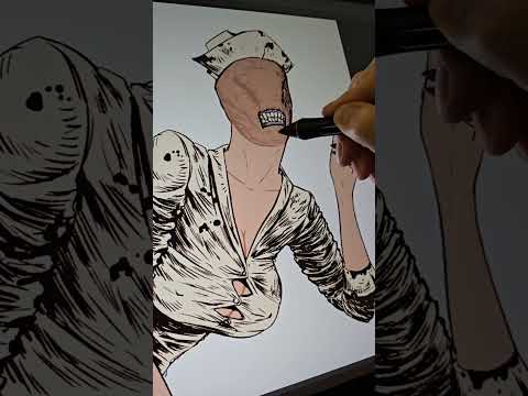 Part of my #silenthill #nurse #fanart #process