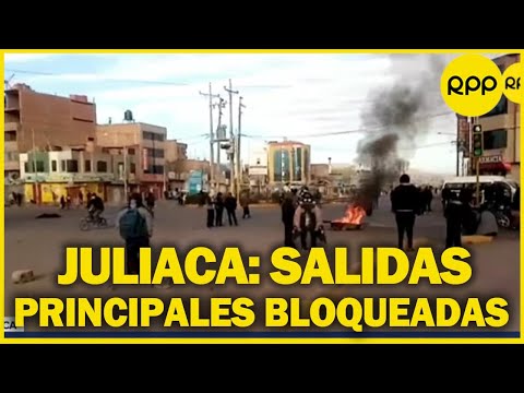 PARO DE TRANSPORTISTAS:  bloqueo de las avenidas principales en Juliaca, Puno