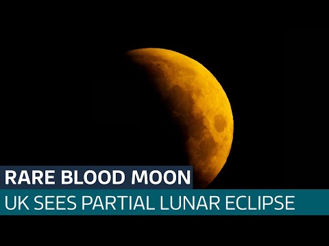 UK stargazers wake up to a rare 'blood moon' | ITV News