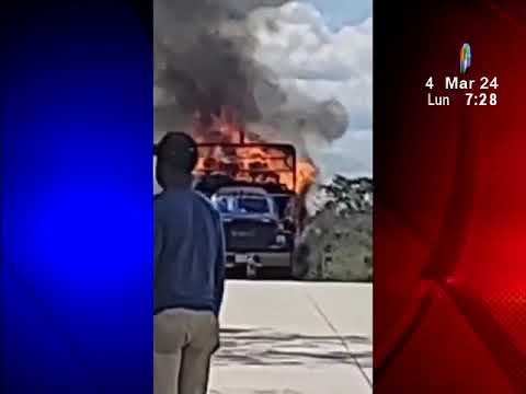 Se incendia camión cargado de gas