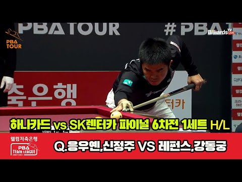 [Final 6th] 1세트 HL 하나카드(Q.응우옌,신정주) vs SK렌터카(레펀스,강동궁)[웰컴저축은행 PBA 팀리그 23-24]