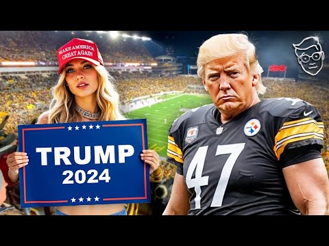 Chick With MAGA Tattoos Streaks at Steelers Game Holding TRUMP Sign On Field as Trump ROARS: 'USA!'