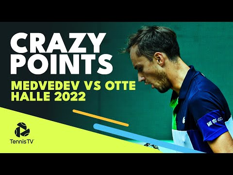 Crazy Points In Entertaining Medvedev vs Otte Match | Halle 2022 Semi-Final