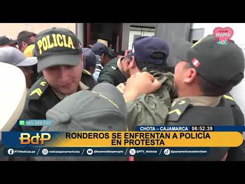 OFF Ronderos se enfrentan a PNP en Cajamarca
