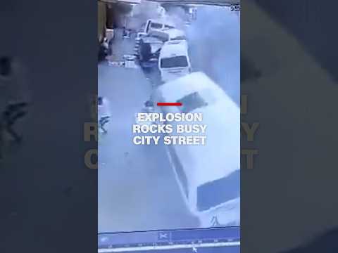 Explosion rocks busy city street