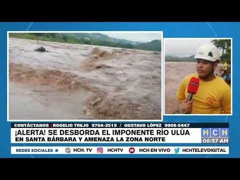 ¡ALERTA! Se desborda el imponente río Ulúa y amenaza con inundar el Valle de Sula