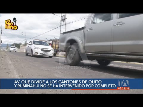 La avenida que divide a los cantones de Quito y Rumiñahui no se ha intervenido por completo