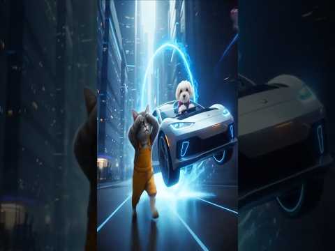 Maru Fixes a Broken Car… Then Flies Into the Sky! ⚡🐶 | AI PETS Shorts #aipets #car #brokencar