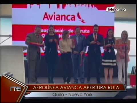 Aerolínea Avianca apertura ruta Quito - Nueva York
