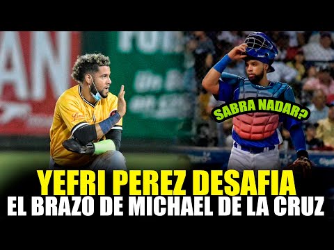 YEFRI PEREZ Desafia El Catcher Del Licey Michael De La Cruz