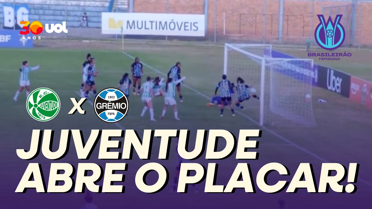 DE CABEÇA! JUVENTUDE ABRE O PLACAR CONTRA O GRÊMIO APÓS COBRANÇA DE ESCANTEIO
