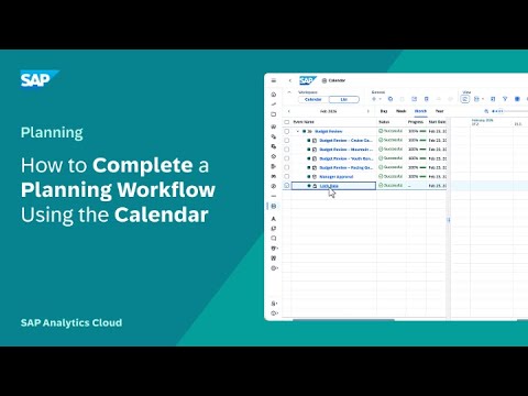 How to Complete a Planning Workflow Using the Calendar: SAP Analytics Cloud