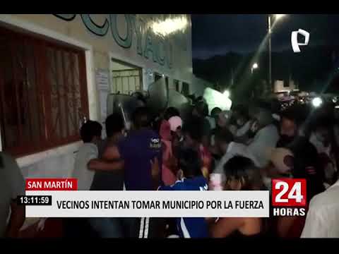 San Martín: intentan tomar municipio por supuestos actos de corrupción del alcalde