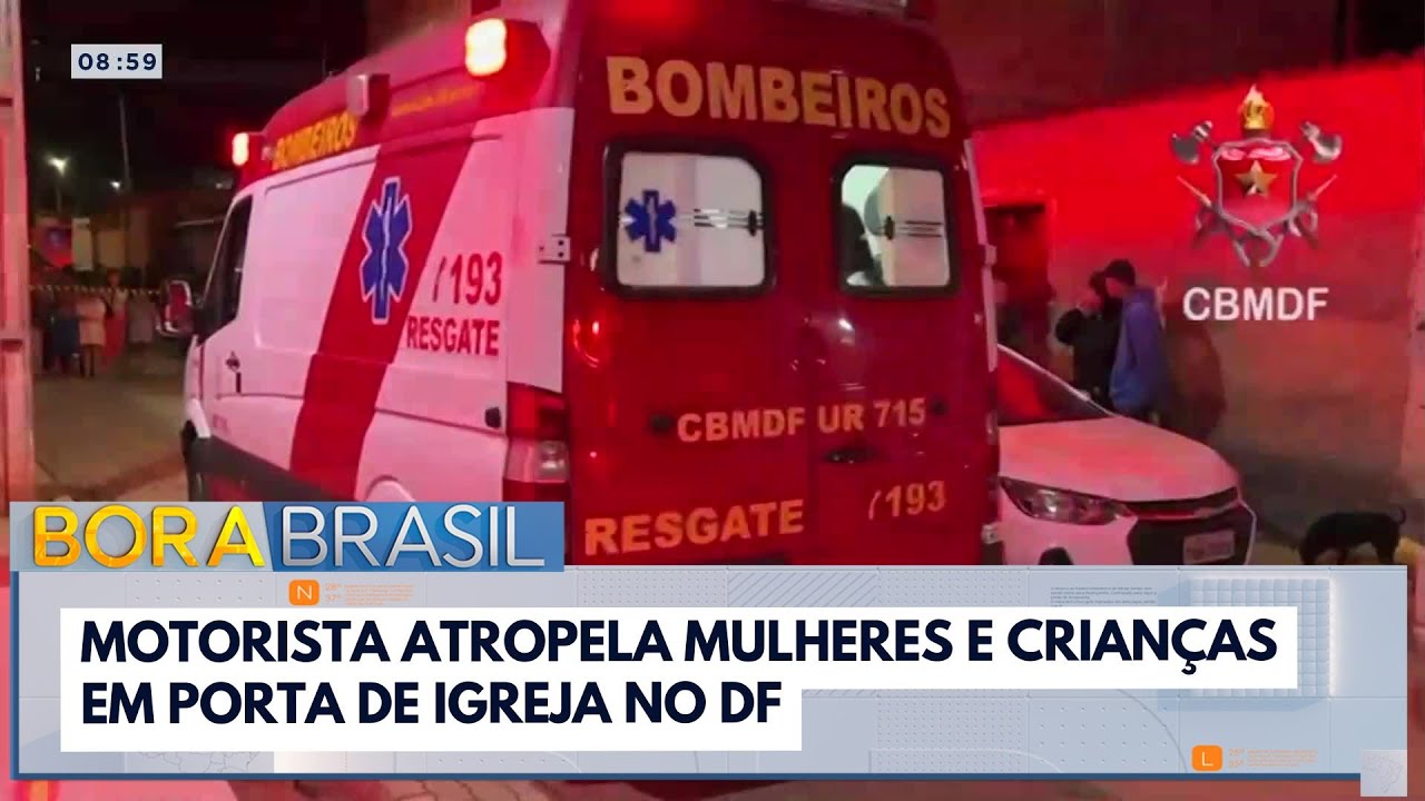 Motorista atropela mulheres e crianças em porta de igreja
