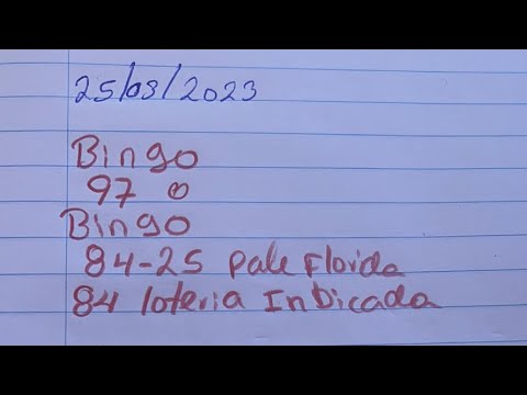 BINGOO 97, bingo pale 84-25 asi nos vamos hoy 25/03/2023
