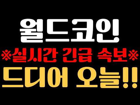 [월드코인 코인 분석] ※실시간 긴급 속보※ 드디어 오늘!!