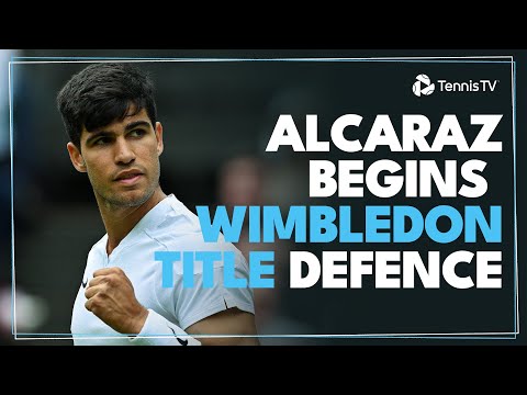 Carlos Alcaraz Begins Wimbledon Title Defence vs Mark Lajal | Wimbledon 2024 Highlights