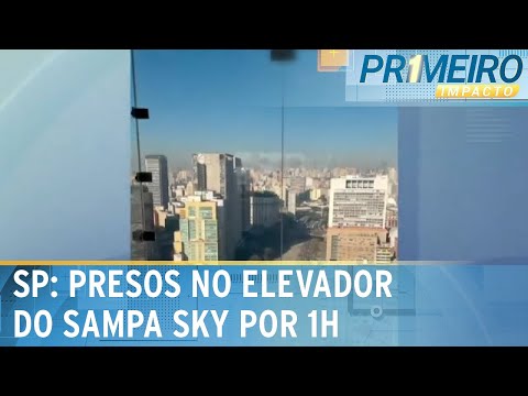 15 turistas ficam presos por uma hora em elevador de mirante em SP | Primeiro Impacto (03/06/24)