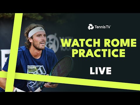 LIVE PRACTICE: Stefanos Tsitsipas Prepares For His Quarter-Final in Rome Tonight