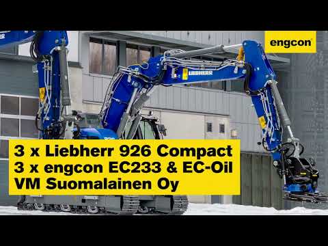 Road construction work with an engcon equipped Liebherr 926