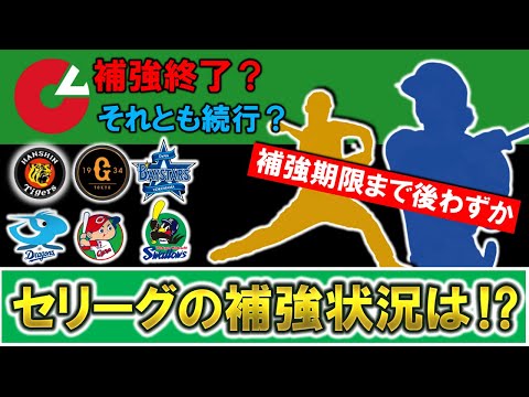 【補強終了？それとも続行？】７月末の補強期限まで後数日に迫り各球団動いている中でセリーグ球団の補強状況をチェック！新助っ人やトレード、育成からの昇格などの可能性は！？