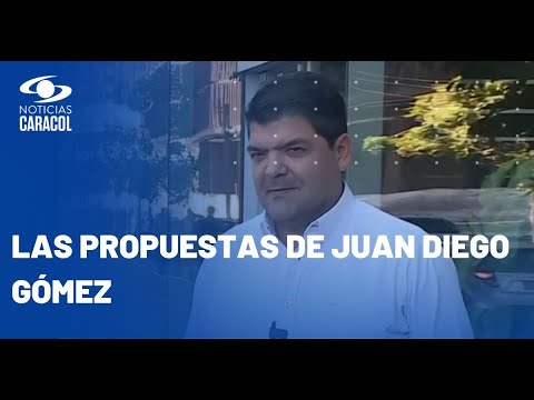 Juan Diego Gómez, candidato a la Gobernación de Antioquia, en la Plaza Caracol