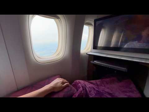 Cloud Surfing in a Q-Suite, Landing at Manchester on Qatar B777-300