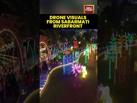 Ahmedabad, Gujarat: Drone visuals of the Sabarmati Riverfront Moon Trail | #sabarmatiriverfront