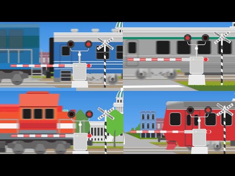 【 踏切アニメ 】キューバの踏切と電車 😂😂😂 Cuban Railroad Crossings and Trains