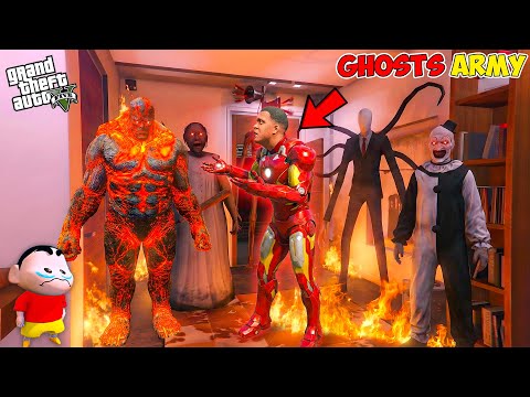 Franklin & Ironman Protect His House From Every Monster in GTA 5