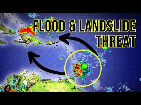 Caribbean Tropical Disturbance dumps rain and brings Landslide threat…