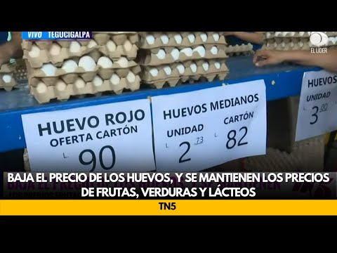 Baja el precio de los huevos, y se mantienen los precios de frutas, verduras y lácteos