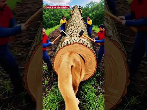 Rescue Lion from giant log 😨 . #funny #comedyeffect #shorts #animals