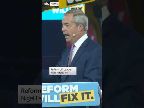 Nigel Farage arrives on tractor at Reform UK local election campaign launch
