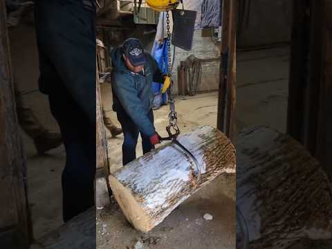 From log to Bushel basket. #greenfieldbasketmanufacturing #bushelbaskets
