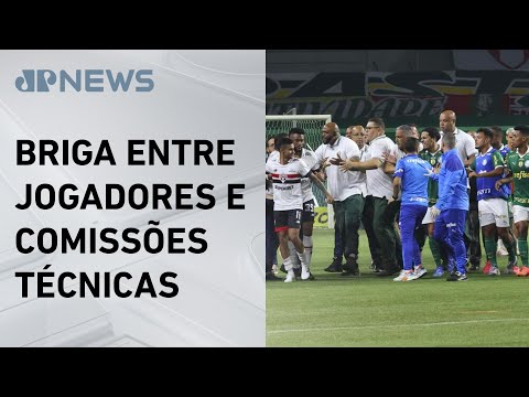 Jogo entre Palmeiras e São Paulo termina em confusão